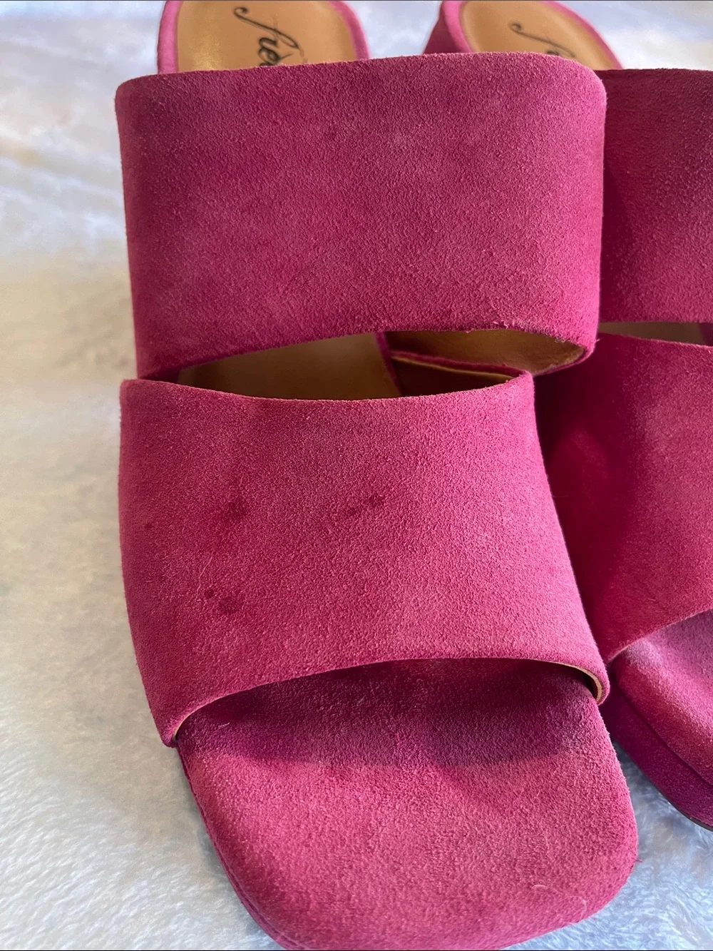 Free People Women's Pink Suede Slide Sandals Size 8.5